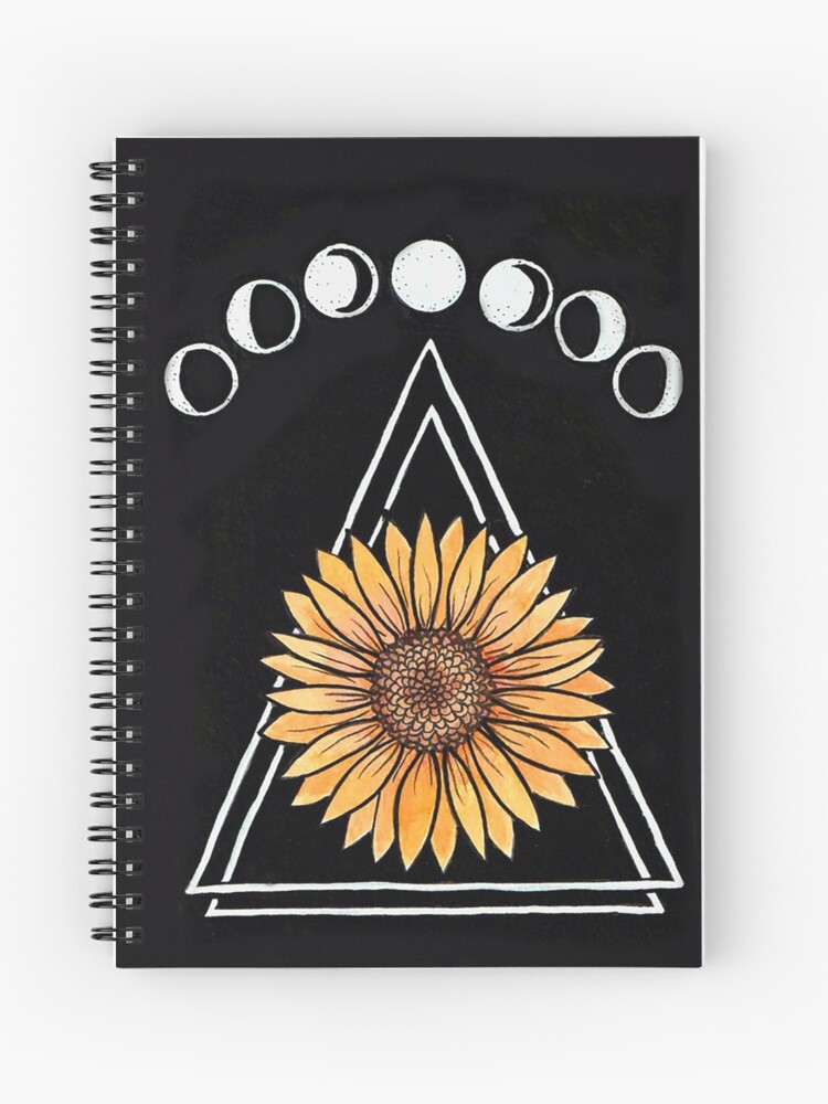 Cuaderno de espiral «Girasol Fases Lunares» de KCIllustrates | Redbubble