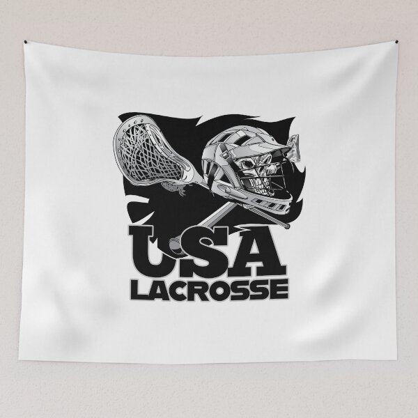 Item preview, Lacrosse USA American Flag Sportswear Skull Gear Design designed and sold by Rakuten Mallor.