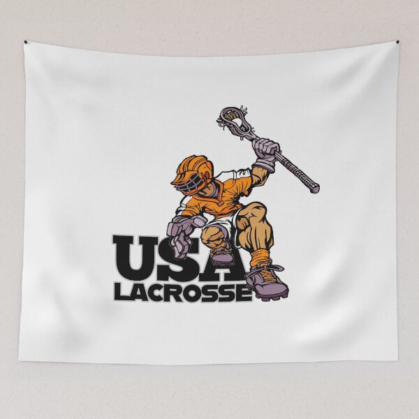Item preview, Lacrosse USA American Flag Sportswear Vector Lacrosse Player Design designed and sold by Rakuten Mallor.