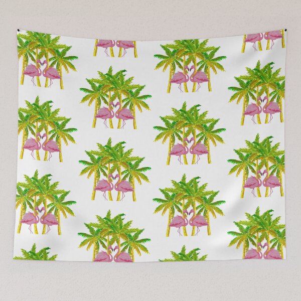 Item preview, Palm Trees and Pink Flamingos designed and sold by MatsonArtDesign.