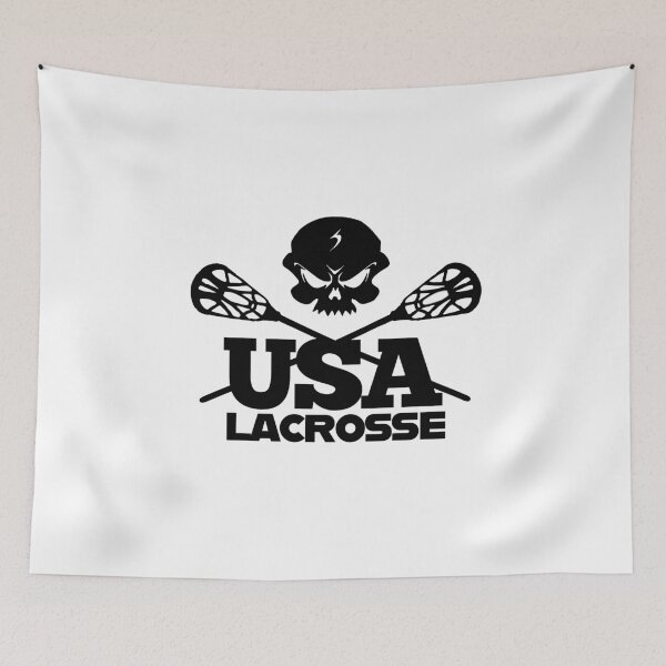 Item preview, Lacrosse USA American Flag Sportswear Skull Design designed and sold by Rakuten Mallor.