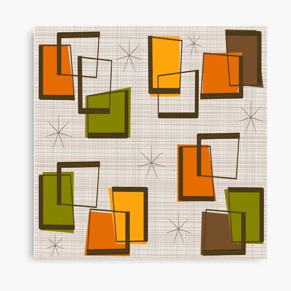 Rectangles and Stars Mid-Century Canvas Print
