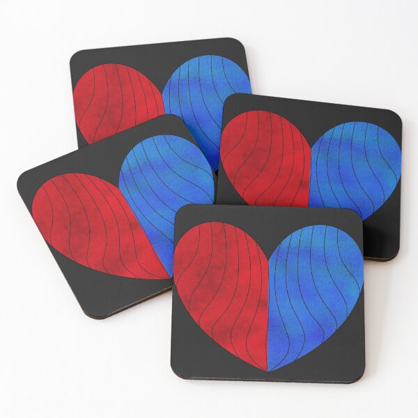 Item preview, Red & Blue Split Mandala Heart designed and sold by rainestore.