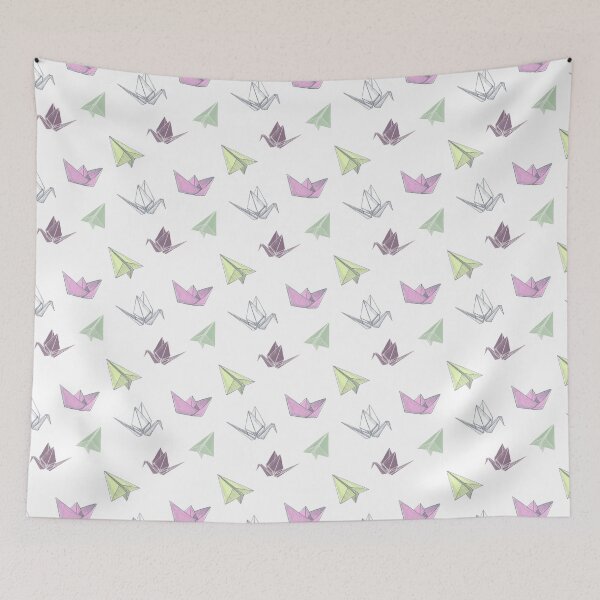 Item preview, Funny cute cartoon origami plane, crane and boat pattern designed and sold by LP Design.