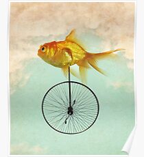 Póster monociclo goldfish