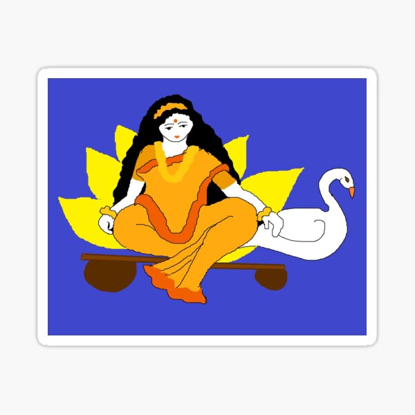 Goddess Saraswati 4 Sticker