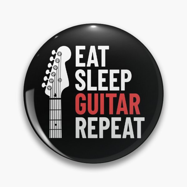 Item preview, Eat Sleep Guitar Repeat Electric Guitar Headstock Dark Theme designed and sold by nightsworthy.