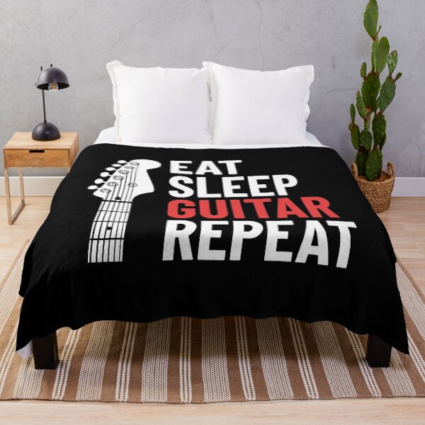 Item preview, Eat Sleep Guitar Repeat Electric Guitar Headstock Dark Theme designed and sold by nightsworthy.
