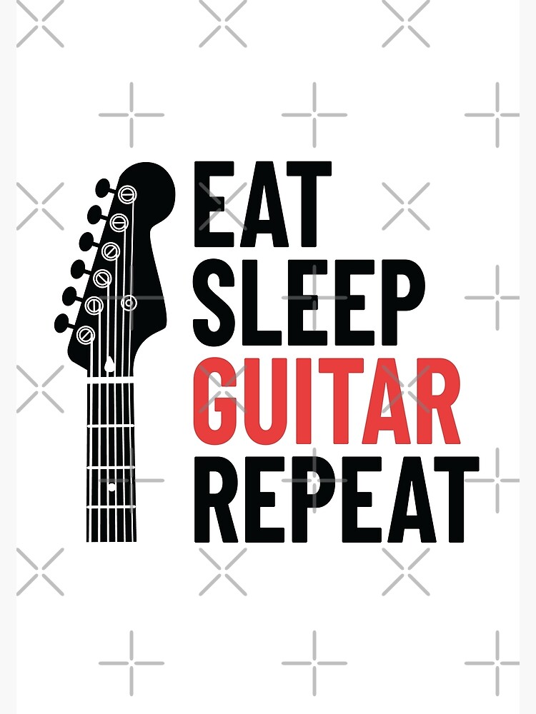 Eat Sleep Guitar Repeat Electric Guitar Headstock Light Theme Photographic Print For Sale By 6604