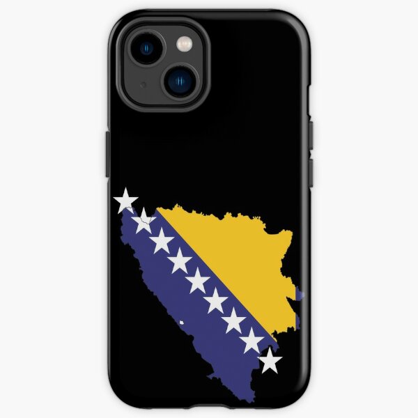 Flagge von Bosnien und Herzegowina auf seiner Karte iPhone Robuste Hülle