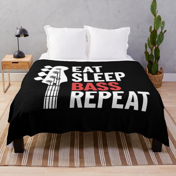 Item preview, Eat Sleep Bass Repeat Bass Guitar Headstock Dark Theme designed and sold by nightsworthy.