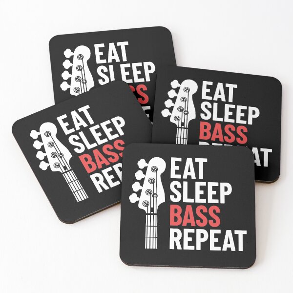 Item preview, Eat Sleep Bass Repeat Bass Guitar Headstock Dark Theme designed and sold by nightsworthy.