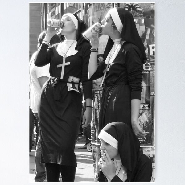 Item preview, Black white nunss poster designed and sold by peugene.