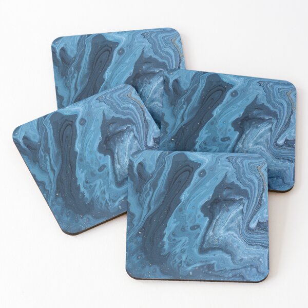 Item preview, Dark Blue Marble - Fruid Color Pouring Art Print designed and sold by ShawnDzign.
