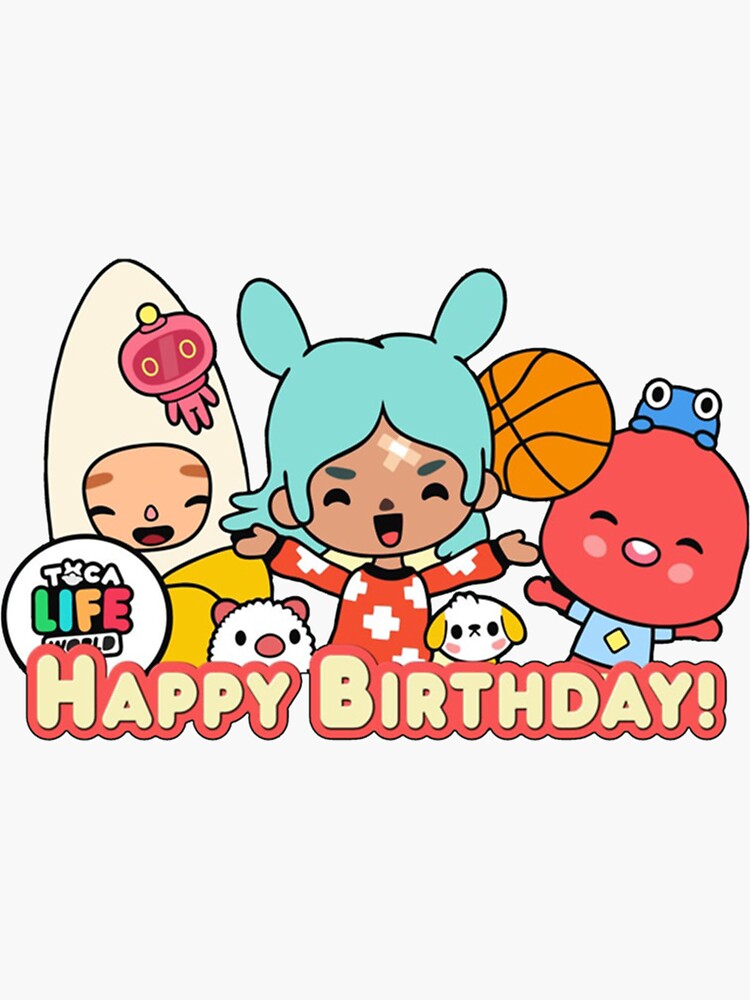 toca boca birthday Sticker for Sale by Alexa