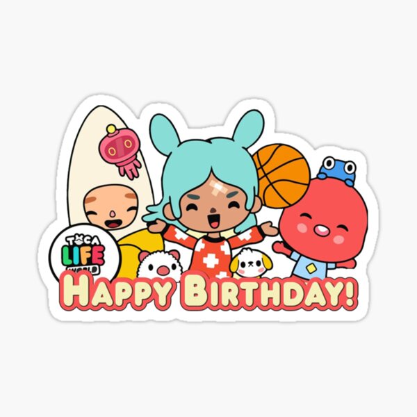 happy birthday toca boca Sticker