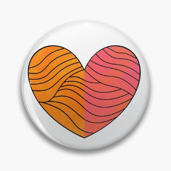 Artikelvorschau, Orange u. rosa Pastellmandala-geteiltes Herz entworfen und verkauft von rainestore.