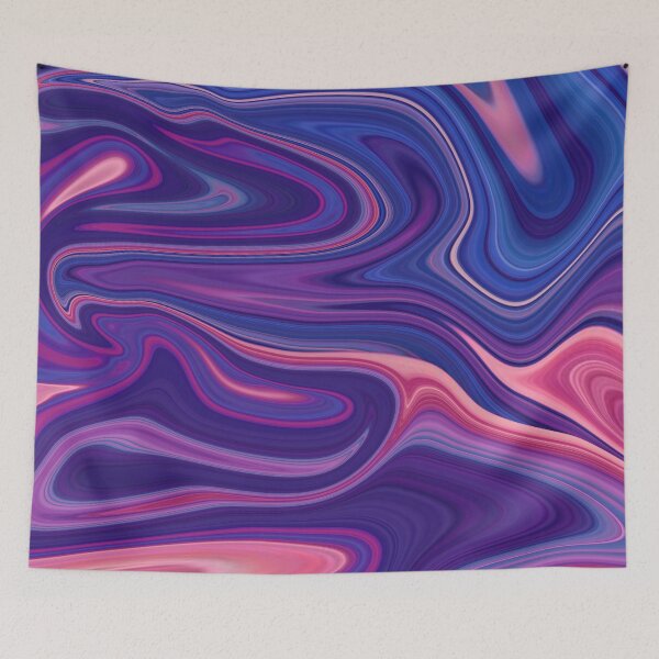 Item preview, Liquid Marble - Fruid Color Pouring Art Print ( Pink, Purple ,Blue ) designed and sold by ShawnDzign.