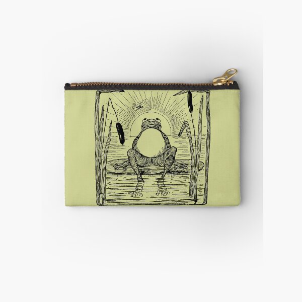 Item preview, Emo Vintage Cottagecore Green Frog: Cute Frogge with Dragonfly on Lilypad Pond, Lonely Froggy Naturecore Illustration, Botanical Meadowcore by the Lake designed and sold by MinistryOfFrogs.