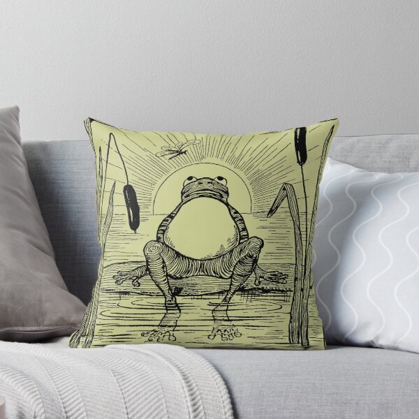 Item preview, Emo Vintage Cottagecore Green Frog: Cute Frogge with Dragonfly on Lilypad Pond, Lonely Froggy Naturecore Illustration, Botanical Meadowcore by the Lake designed and sold by MinistryOfFrogs.