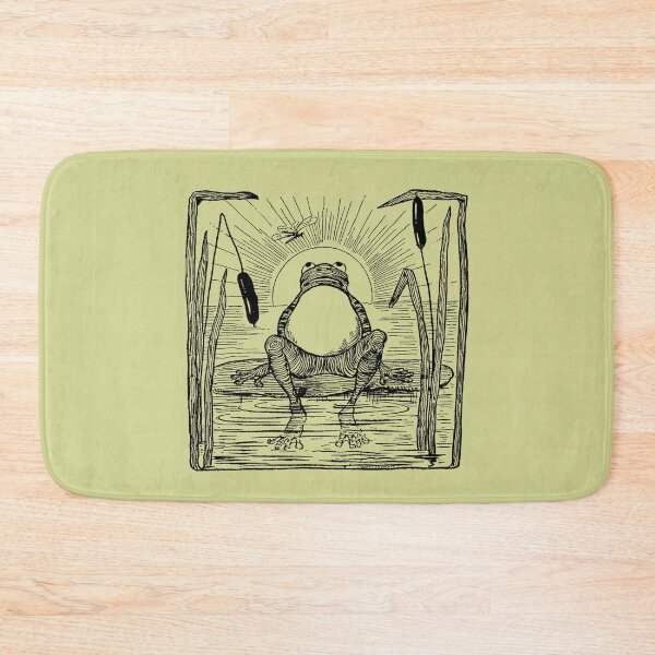 Item preview, Emo Vintage Cottagecore Green Frog: Cute Frogge with Dragonfly on Lilypad Pond, Lonely Froggy Naturecore Illustration, Botanical Meadowcore by the Lake designed and sold by MinistryOfFrogs.