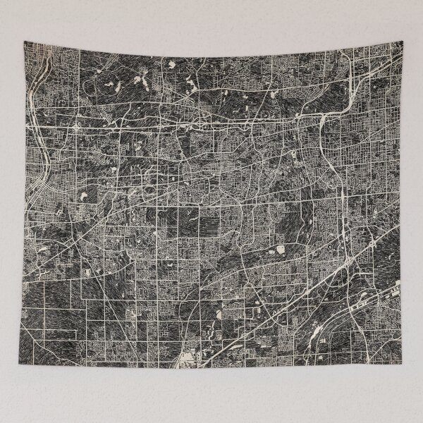 Item preview, Naperville map Illinois Ink lines designed and sold by InkMaps.