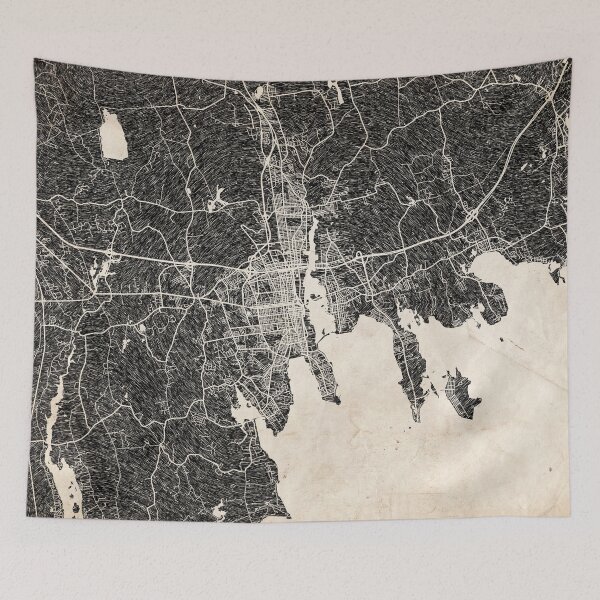 Item preview, New Bedford map Massachusetts Ink lines designed and sold by InkMaps.