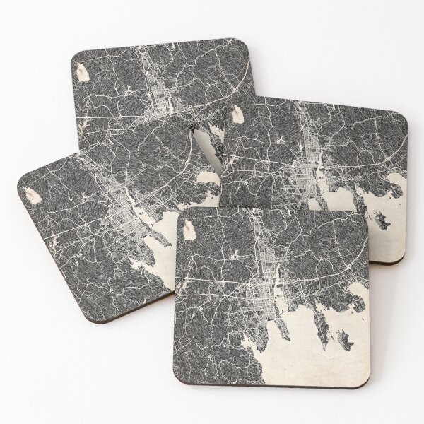 Item preview, New Bedford map Massachusetts Ink lines 2 designed and sold by InkMaps.