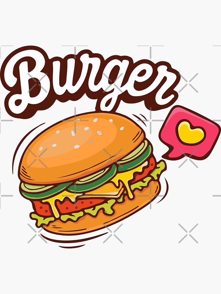 I Love Burger Sticker for Sale by Namito  Phone cover stickers, Burger,  Preppy stickers