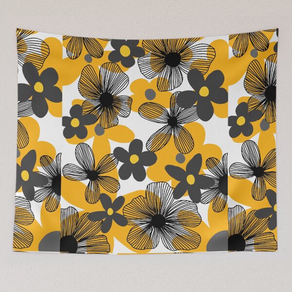 Item preview, "beautiful abstract yellow floral bohemian pattern" designed and sold by tudoo.