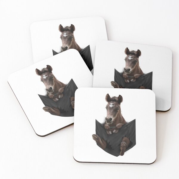 Item preview, Adorable Horse Pony Brown Sitting on Pocket designed and sold by Barnissim.