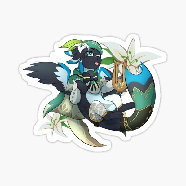 Venti the Genshin Dragon Sticker