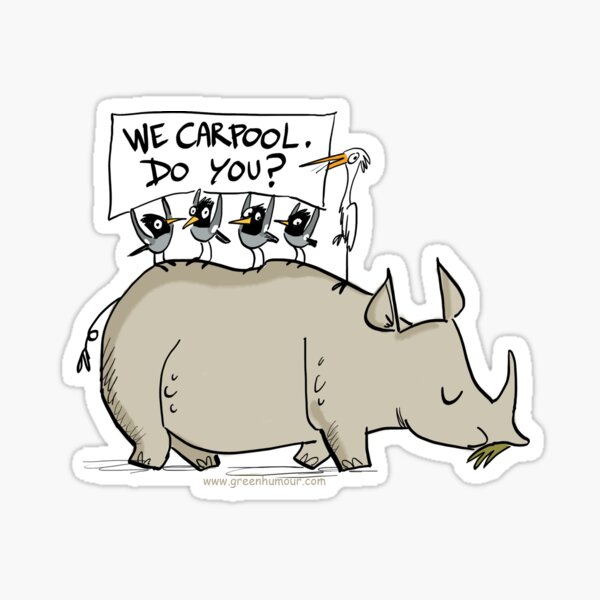 Carpooling Humour Sticker