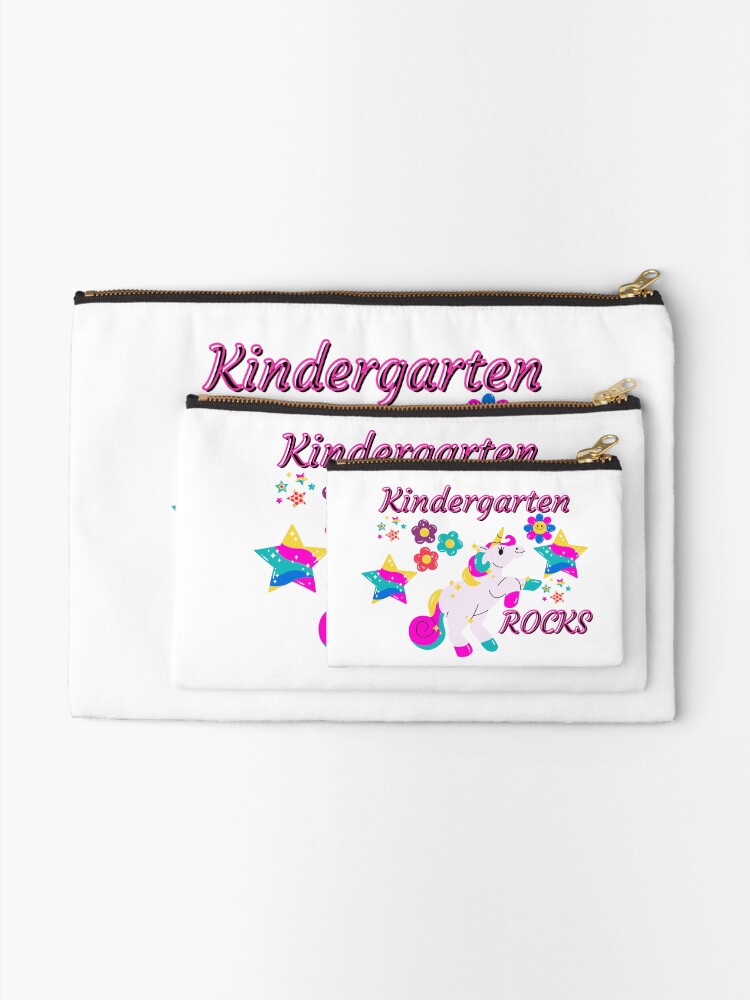 Thumbnail 2 of 4, Zipper Pouch, KINDERGARTEN ROCKS designed and sold by passiveink.