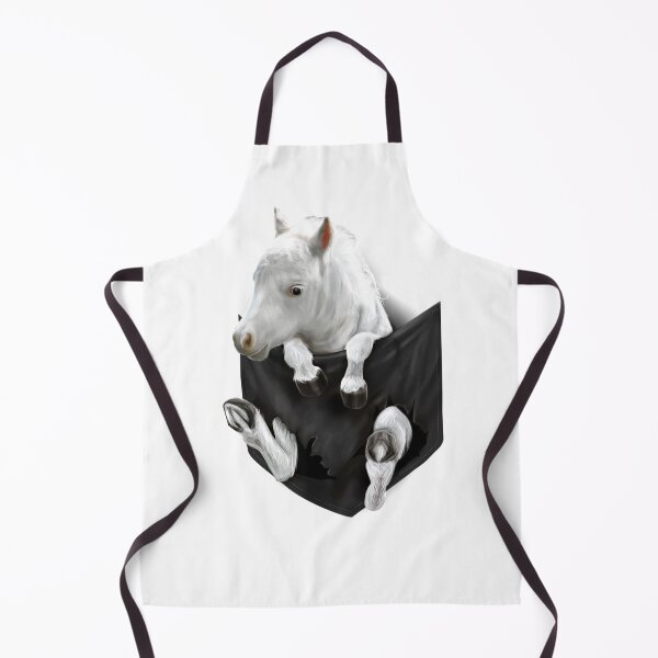 Item preview, Adorable Pony Horse White Sitting on Pocket designed and sold by Barnissim.