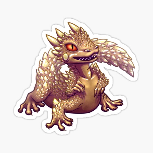 Dragonnet ouroboros couleur sable chaud Sticker