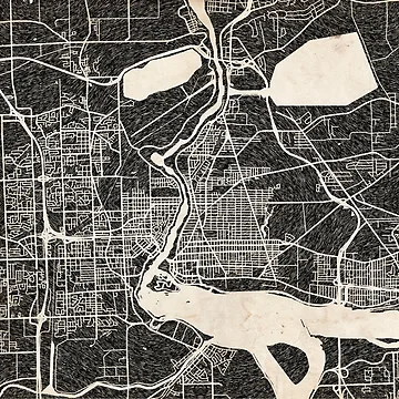 Imagen de la obra Niagara Falls map New York Ink lines de InkMaps