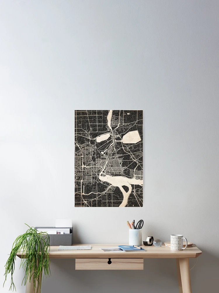 Thumbnail 2 von 3, Poster, Niagara Falls map New York Ink lines 2 designt und verkauft von InkMaps.