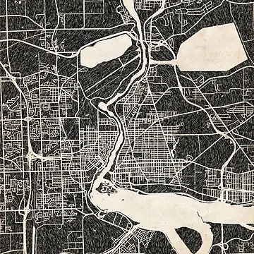 Vorschaubild zum Design Niagara Falls map New York Ink lines 2 von InkMaps