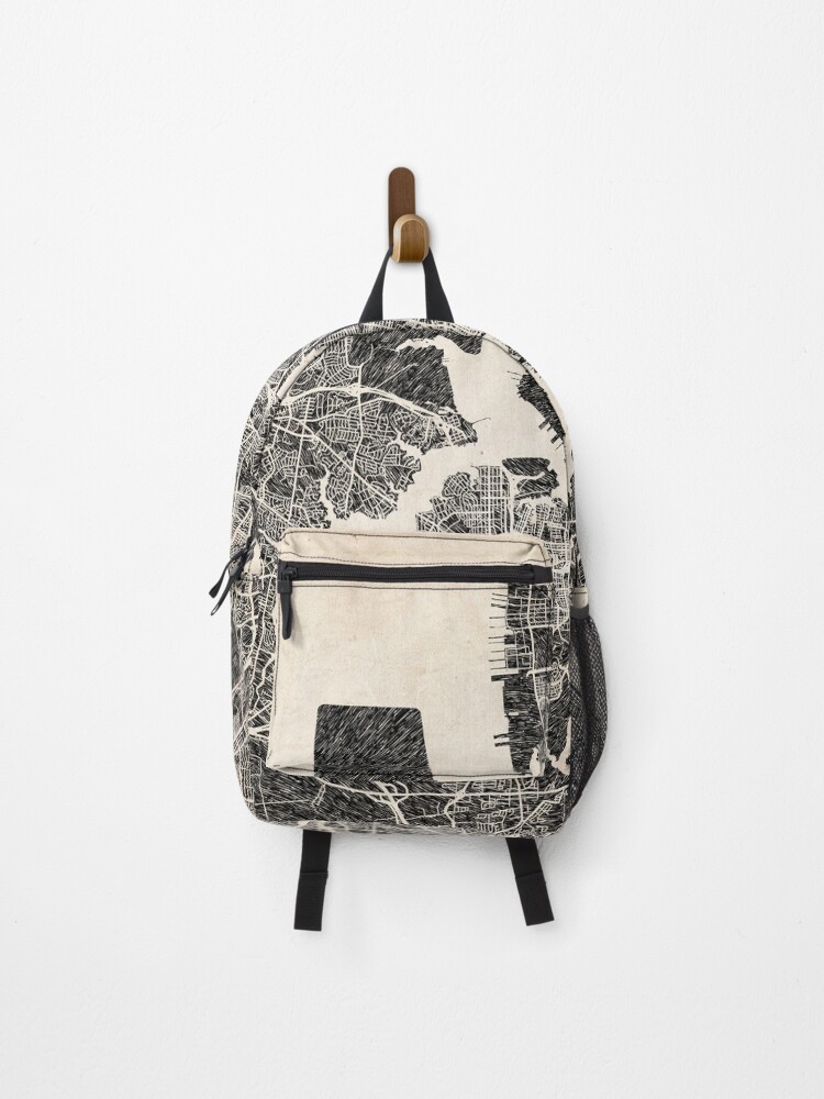 Thumbnail 1 of 3, Backpack, Norfolk map Virginia Ink lines designed and sold by InkMaps.