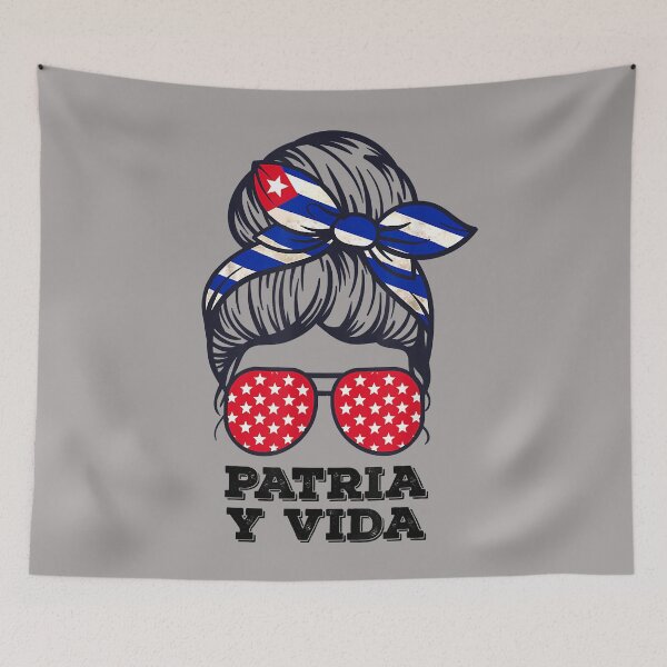 Item preview, Patria Y Vida patriotic women's free Cuba - messy bun hair Cuba designed and sold by HelenMaryF.