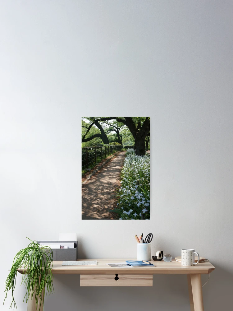 Thumbnail 2 of 3, Poster, cherry tree, iris ,path  designed and sold by SelenePaintings .