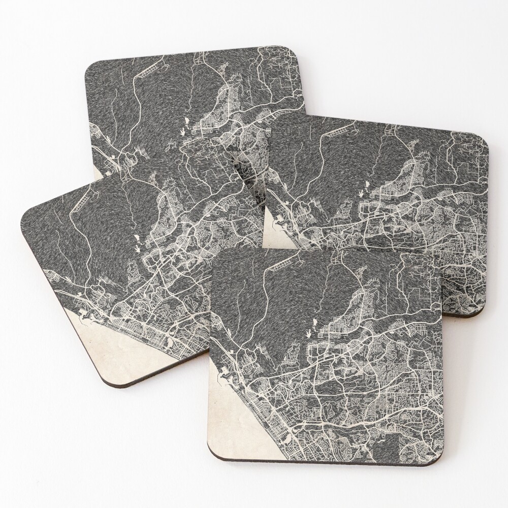 Aperçu de l'œuvre Dessous de verre (lot de 4) créée et vendue par InkMaps.
