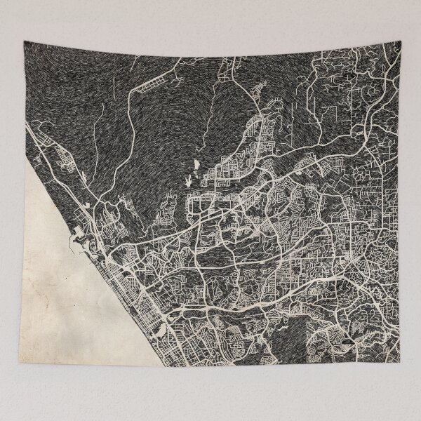 Item preview, Oceanside map California Ink lines designed and sold by InkMaps.
