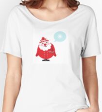 Cute vector cartoon Santa thinking Women's Relaxed Fit T-Shirt