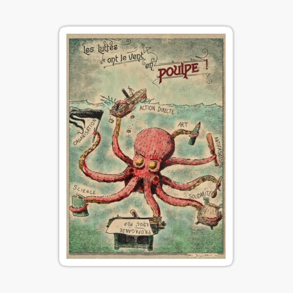 Artikel-Vorschau von Die Kämpfe nehmen zu – Octopus & Revolution, designt und verkauft von Loki Propagandart.