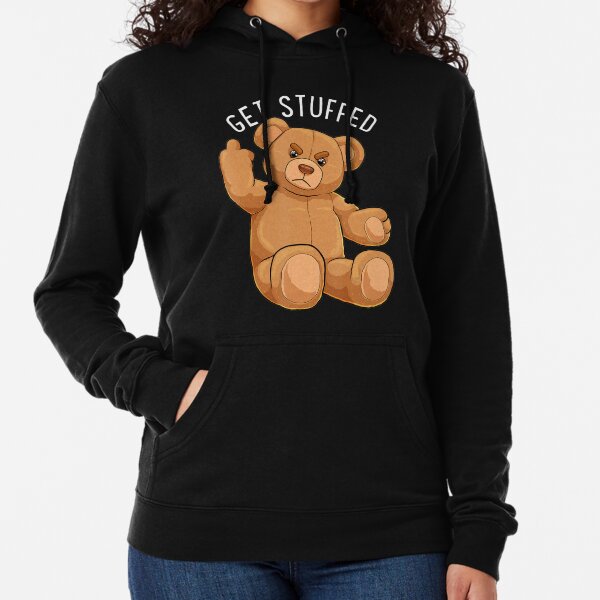 Get Stuffed Angry Teddy Bear Stuffed Bear Hipster Hip Hop Lightweight Hoodie