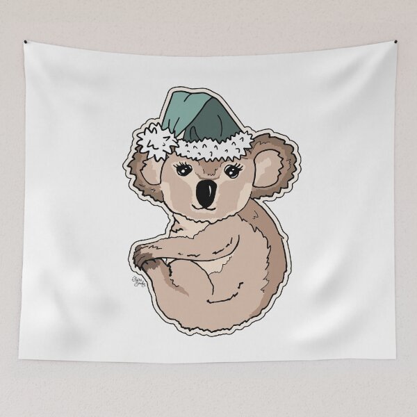Item preview, Christmas Koala Green Santa Hat designed and sold by Claire Bowley.