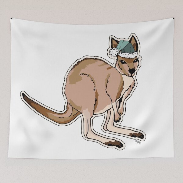 Item preview, Christmas Kangaroo Green Santa Hat designed and sold by Claire Bowley.