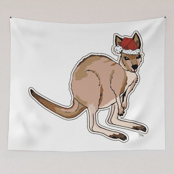 Item preview, Christmas Kangaroo Red Santa Hat designed and sold by Claire Bowley.